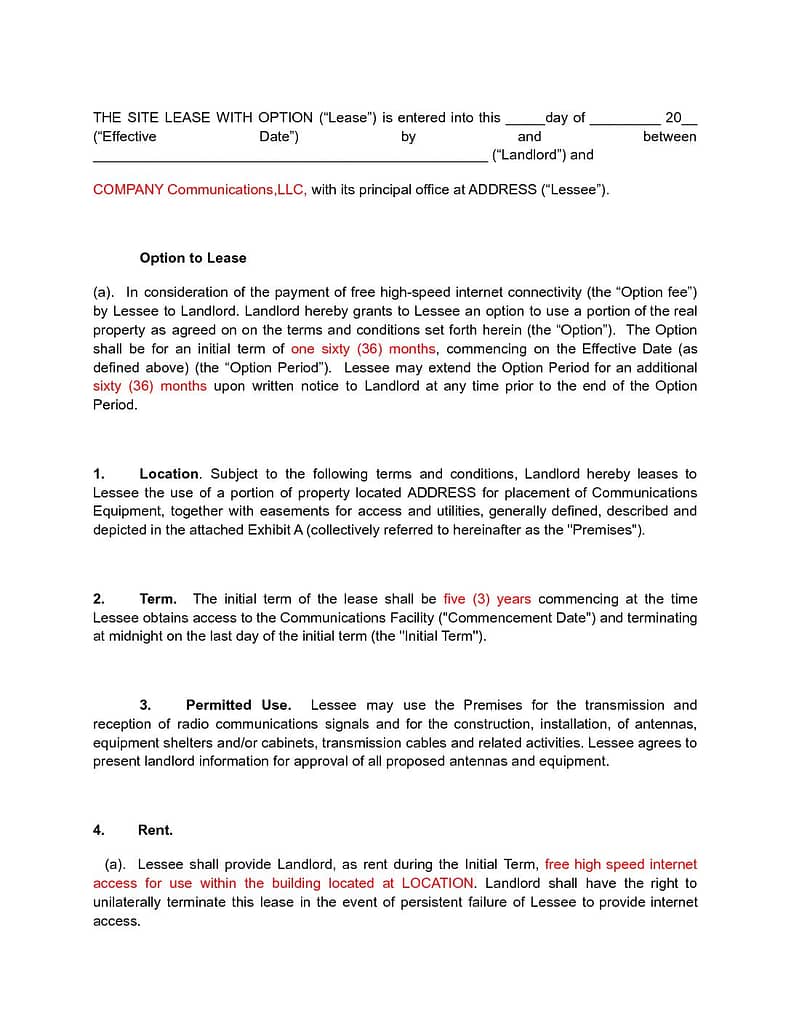 Lease agreement templet - Tribal Resource Center